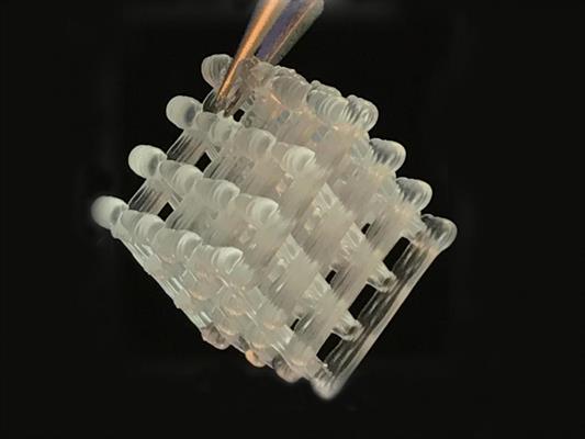 3D-printed hydrogel lattice contains yeast cells that can allow for the continuous production of ethanol