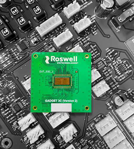The Roswell Molecular Electronics Chip, the first scalable molecular electronics chip.