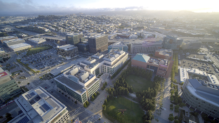 This is an aerial of the UCSF Mission Bay Campus